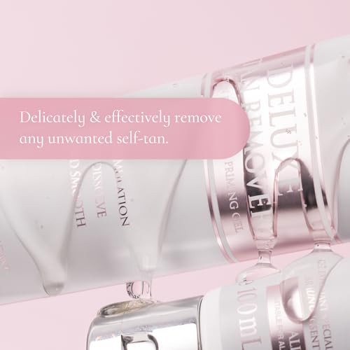 Loving Tan Deluxe Tan Remover Gel + Reusable Self Tanner Removing & Skin Polishing Glove - Effective & Gentle Self Tanning Remover For All Skin Types - Cruelty, Sulphate, Paraben & Peg  - 3.3 Floz