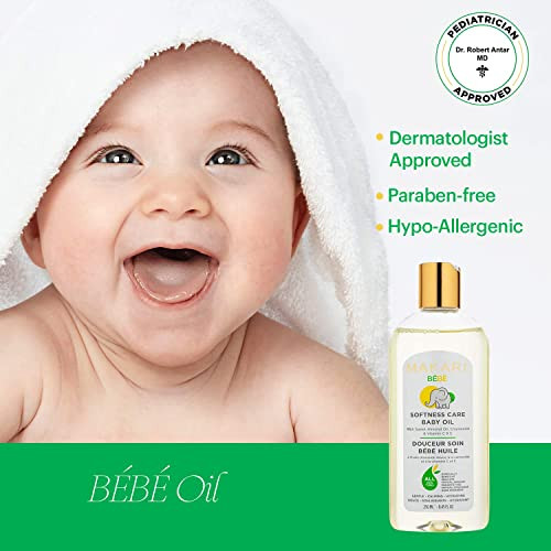 Makari Softness Care Baby Oil With Sweet Almond, Chamomile & Vitamins C & E, Hypoallergenic & Paraben-, Ideal For All Skin Types, Formulated For Sensitive And Delicate born Skin