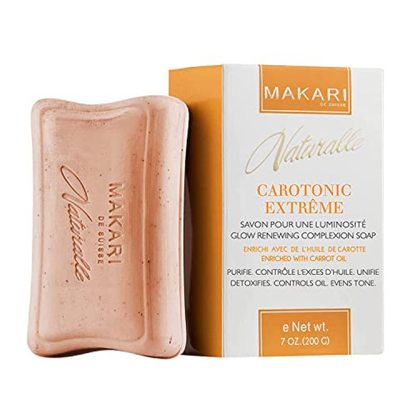 Makari Naturalle Carotonic Extreme Toning Soap  Skin Illuminating And Oil-Controlling Bar  Prevents Breakouts  Promotes Even Skin Tone  For Combination, Oily, And Acne-Prone Skin (7Oz)