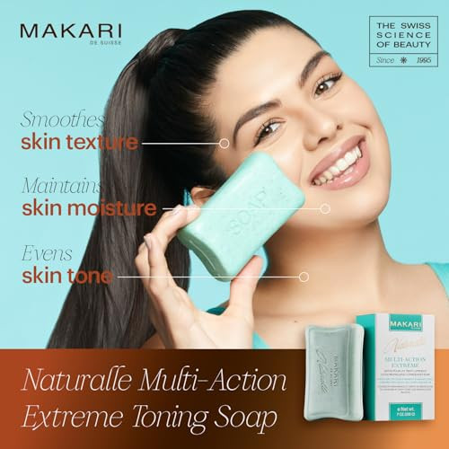Makari Naturalle Multi-Action Extreme Toning Soap (7 Oz)  Moisturizing Bar Soap  Normalizes Oil Levels  Cleanse, Soften, Brighten, And Smooth Rough Skin  Ideal For Sensitive To Dry Skin Types