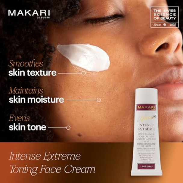 Makari Naturalle Intense Extreme Brightening Face Cream (1.7 Oz)  Anti-Aging And Brightening Treatment For Acne Scars, Stretch Marks And Wrinkles  Moisturizer For Dry Skin With Shea Butter And Spf 16