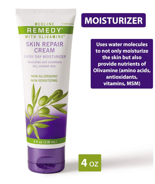 Medline Remedy Skin Repair Cream, 4 Oz Tubes (3 Pack)