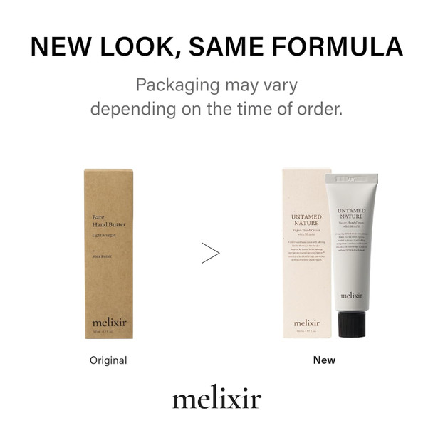Melixir Vegan Hand Cream #Untamed Nature, Calming Forest Scented, Nourishes & Deeply Hydrates Dry Hands With Shea Butter, Non-Sticky & Velvety Finish, Travel Size, Korean Skincare (1.7 Fl.Oz./50Ml)