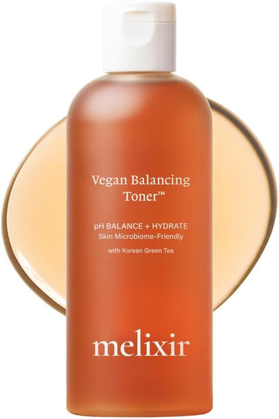 Melixir Vegan Balancing Toner For Sensitive & Acne-Prone Skin, With Soothing Organic Green Tea Extract, Hydrating Water Facial Toner, Alcohol-, Korean Skincare For Men And Women (9.8 Fl.Oz.)