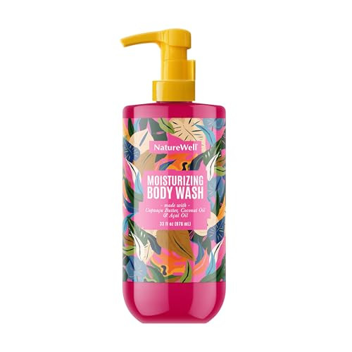 Nature Well Cheeky Moisturizing Body Wash, Creamy Formula Infused With Cupuaçu Butter, Provides Gentle Cleansing & Intense Hydration, Deliciously Sweet & Warm Brazilian Nut Oil Scent, 33 Oz