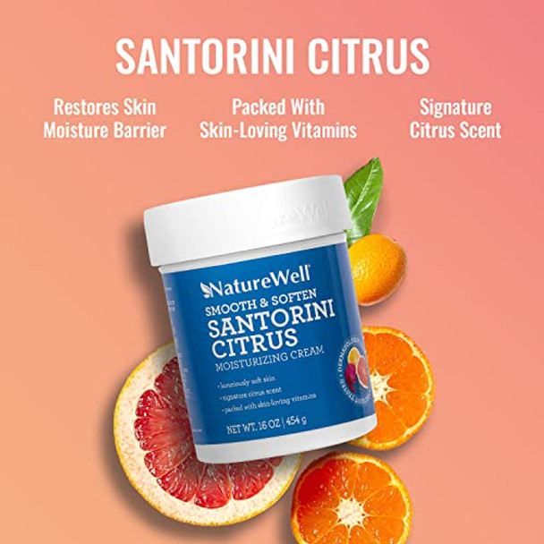 Nature Well Smooth & Soften Santorini Citrus Moisturizing Cream For Face & Body, Packed With Skin-Loving Vitamins & Nutrients, Luxuriously Creamy & Intensely Hydrating, 16 Oz., Pack:1