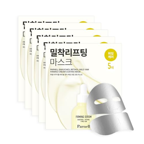 Parnell Bakuchiol Retinol Wild Yam Firming Cream Coating Mask (5Ea)  Hydrating Under Eye & Face Mask For Anti-Aging, Lifting & Nourishing Glow  Korean Skin Care
