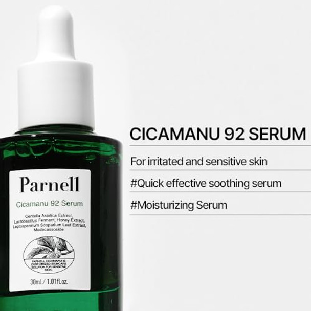 Parnell Cicamanu 92 Serum (1.01 Fl Oz) 30Ml  Melatonin, Centella Asiatica  Ceramide For Overnight Recovery & Soothing Irritated Skin  Targets Hyperpigmentation & Deep Hydration  Korean Skin Care Parnell Cicamanu 92 Serum (1.01 Fl Oz) 30Ml  Melatonin, Centella Asiatica  Ceramide For Overnight Recovery & Soothing Irritated Skin  Targets Hyperpigmentation & Deep Hydration  Korean Skin Care