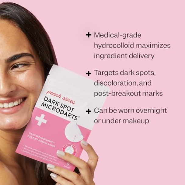 Peach Slices Dark Spot Microdarts  For Dark Spots, Post-Blemish Redness  Self-Dissolving  Niacinamide, Vitamin C, Hyaluronic Acid, And Cica  Vegan  Cruelty   9 Patches