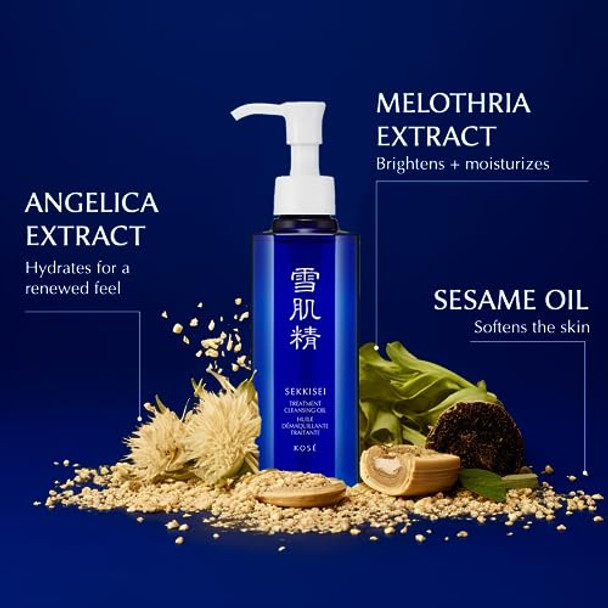 Sekkisei Glass Skin Duo Bundle: Treatment Cleansing Oil (10.1Oz) & Herbal Gel (2.8 Oz)