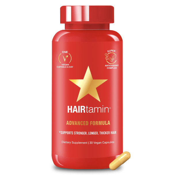 Hairtamin Biotin Fast Hair Growth Vitamins For Hair, Skin & Nails With Zinc, Turmeric, Vitamin C, Vitamin D, Vitamin B- 12 | (30 Veggie Capsules)