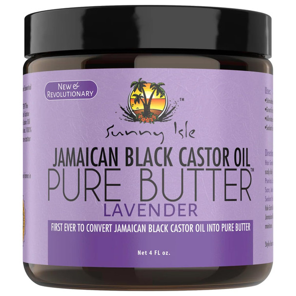 Sunny Isle Lavender Jamaican Black Castor Oil Pure Butter 4Oz  Stimulates Hair Growth  Effective Moisturizer Hair & Skin  All Types & Textures