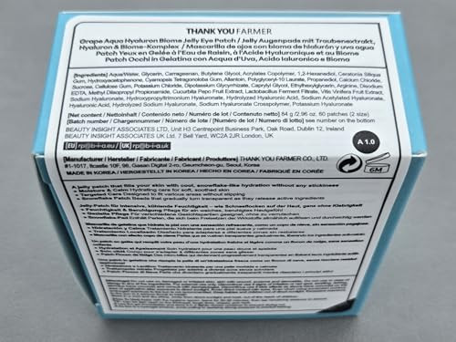 Thankyou Farmer Grape Aqua Hyaluron Biome Jelly Eye Patch - 60 Patches