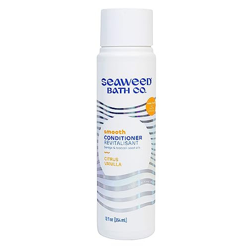 Seaweed Bath Co. Smooth Conditioner, Citrus Vanilla Scent, 12 Ounce, Sustainably Harvested Seaweed, Borage And Broccoli Seed Oils, For Curly And Frizzy Fine Hair