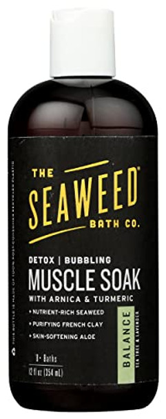 The Seaweed Bath Co. Detox Bubbling Muscle Soak, Balance Tea Tree & Lavender Scent, Nutrient-Rich Bladderwrack Seaweed, Vegan, Paraben , 12 Fl Oz (Pack Of 1)