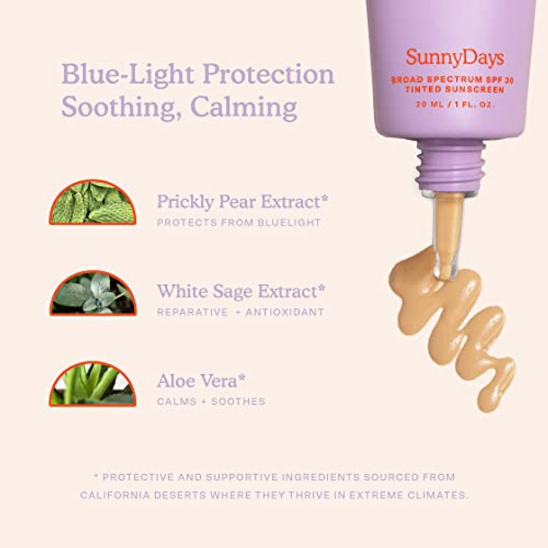 Tower 28 Beauty Sunnydays Spf 30 Tinted Mineral Sunscreen Shade 15, 1 Fl Oz & Tower 28 Beauty Beachplease Cream Blush Happy Hour