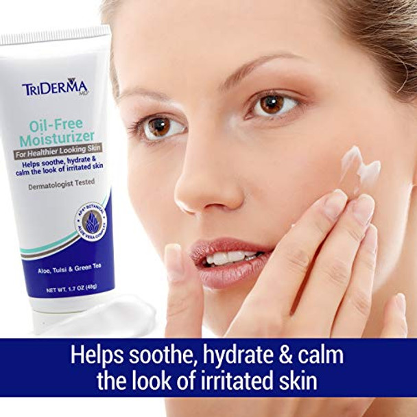 Triderma Sensitive Skin Daily Facial Moisturizer - Non-Greasy, Antioxidant, Ap4 Aloe Vera Gel, Tulsi, Green Tea, Vitamin E, Zinc - Soothing Face Lotion, All Skin Types - No Fragrance - 1.7 Oz Triderma Sensitive Skin Daily Facial Moisturizer - Non-Greasy, Antioxidant, Ap4 Aloe Vera Gel, Tulsi, Green Tea, Vitamin E, Zinc - Soothing Face Lotion, All Skin Types - No Fragrance - 1.7 Oz