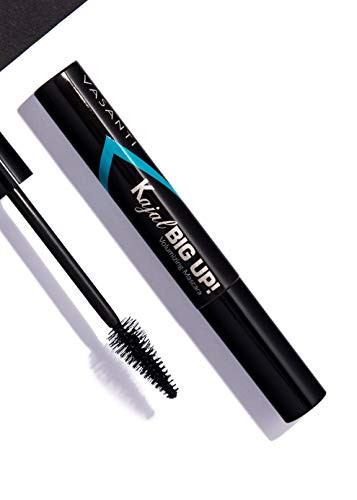 Vasanti Kajal Big Up, Volumizing Mascara (Black) - Long Lasting, Water Resistant, Sumdge Proof, Intense Volume, Safe For Sensitive Eyes, Non Clumping, Kohl , Eye Mascara