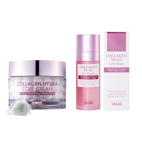 Yadah Collagen Hydra Core Cream (50G) Collagen Dual Lift Serum 1.69 Fl Oz