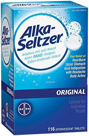 Alkaseltzer Original Effervescent Antacid Tablets 116Ct (2 Pack)
