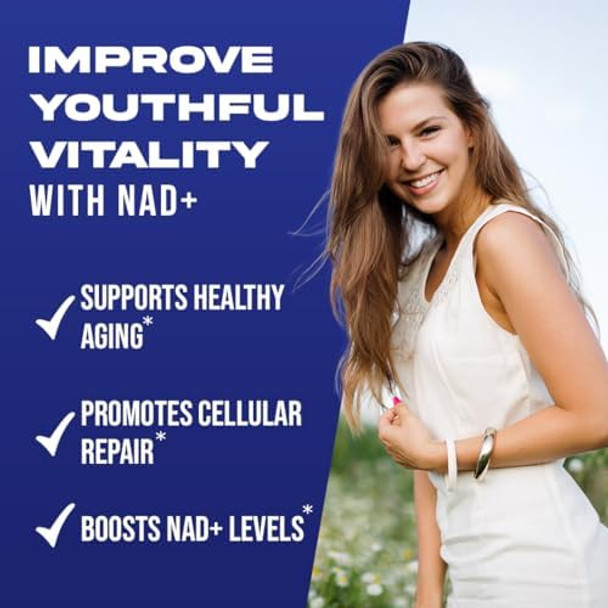 Alpha Supps Nad+ Resveratrol Supplement - Advanced Nad Plus Antioxidant Formula - Supports Cellular Vitality, Healthy Aging, Energy & Longevity - Ideal For Men & Women - 30 Capsules