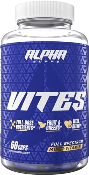 Alpha Supps Vites Men'S Multivitamin, Complete Daily Supplement With Fruits, Veggies, Energy, Immune & Prostate Support - Daily Whole Food Vitamins With Antioxidants And Digestive Enzymes