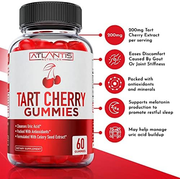 60 Keto Apple Cider Vinegar Gummies Advanced Weight Loss + 60 Tart Cherry Gummies With Celery Seed Extract