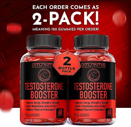 Atlantis Nutrition Keto Apple Cider Vinegar 60 Gummies + Testosterone Booster 2-Pack (120 Gummies)