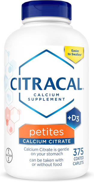 Citracal Petites- Calcium Citrate with Vitamin D3, Bone Health Support Calcium Supplement for Ages 12+ 375 Count