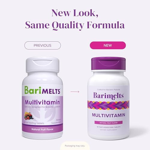Barimelts Multivitamin, 60 Fast-Dissolving Tablets (1-Month Supply), Sugar- Bariatric Multivitamin For Women, Natural Fruit Flavor​