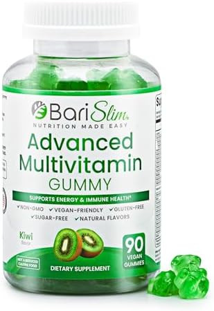 Barislim Advanced Bariatric Multivitamin Gummies - Specially Formulated Bariatric Vitamins For Patients After Weight Loss Surgery - Supports Energy & Immune Health  Kiwi (90 Vegan Gummies)