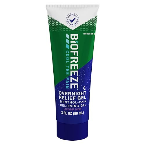 Bioze Overnight Gel Pain Relief, Knee & Lower Back Pain Relief, Arthritis Pain Reliever, Neck Pain Relief, Cooling Joint Pain Relief, Fsa/Hsa Eligible, Lavender Scented Menthol Gel 3 Fl Oz