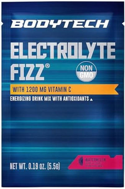 Bodytech Electrolyte Fizz Packets, Watermelon - Supports Energy & Endurance With 1200Mg Of Vitamin C, On The Go Refreshment (30 Packets) Bodytech Electrolyte Fizz Packets, Watermelon - Supports Energy & Endurance With 1200Mg Of Vitamin C, On The Go Refreshment (30 Packets)