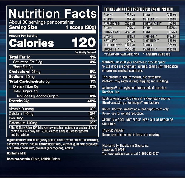 Bodytech Whey Tech Pro24 Powder Vanilla Ice Cream (2 Lbs/30 Servings)