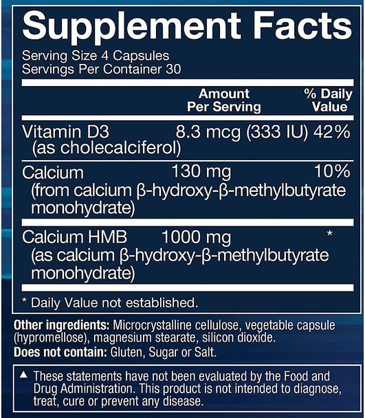 Bodytech Hmb + Vitamin D3 - Supports Muscle Growth And Strength (120 Vegetable Capsules)