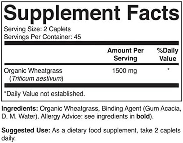 Brieofood Organic Wheatgrass 1500Mg, 45 Servings, Vegetarian, Gluten , 90 Vegetarian Tablets Brieofood Organic Wheatgrass 1500Mg, 45 Servings, Vegetarian, Gluten , 90 Vegetarian Tablets