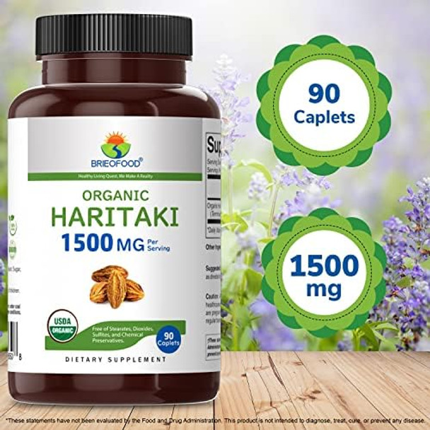 Brieofood Organic Haritaki 1500Mg, 45 Servings, Vegetarian, Gluten , 90 Vegetarian Tablets Brieofood Organic Haritaki 1500Mg, 45 Servings, Vegetarian, Gluten , 90 Vegetarian Tablets
