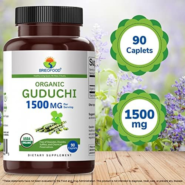 Brieofood Organic Guduchi 1500Mg, 45 Servings, Vegetarian, Gluten , 90 Vegetarian Tablets Brieofood Organic Guduchi 1500Mg, 45 Servings, Vegetarian, Gluten , 90 Vegetarian Tablets