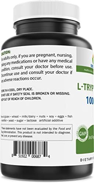 Brieofood L-Tryptophan 1000Mg Per Serving - 240 Capsules - Supports Poisitive Mood & Relaxation