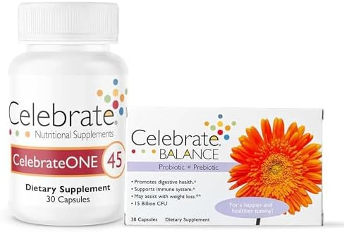 Celebrateone 45 Multivitamin With Iron And Balance Probiotic Bundle – Bariatric Vitamins For Post-Gastric Bypass & Sleeve Gastrectomy – Comprehensive Nutritional & Digestive Support