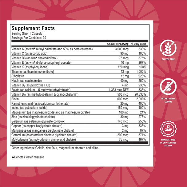 Celebrate Vitamins Celebrateone, Iron  - Once Daily Bariatric Multivitamin, Essential Vitamins & Minerals - Gastric Bypass & Sleeve Gastrectomy Supplement (30 Capsules)