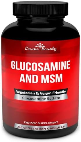 Divine Bounty Glucosamine Sulfate Supplement (2000Mg Per Serving) With Msm - 240 Small Vegetarian Capsules - No Shellfish Or Harmful Additives