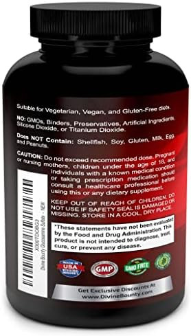 Divine Bounty Glucosamine Sulfate Supplement (2000Mg Per Serving) With Msm - 240 Small Vegetarian Capsules - No Shellfish Or Harmful Additives