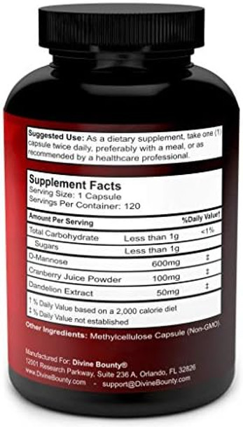 Divine Bounty D-Mannose Capsules & Mens Multivitamin Bundle