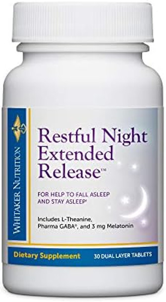 Dr. Whitaker Restful Night Extended Release Melatonin Sleep Aid Helps You Fall Asleep And Stay Asleep Longer With Dual-Layer, Extended Release Technology, 30 Tablets (30-Day Supply)