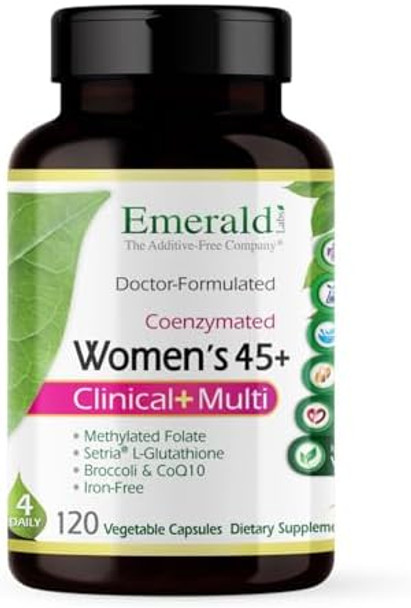 Emerald Labs Women'S 45+ Clinical Multi - Multivitamin For Comprehensive Support, Bone & Heart Health - Designed For Women 45+ - Gluten- & Vegetarian - 120 Vegetable Capsules (30-Day Supply) Emerald Labs Women'S 45+ Clinical Multi - Multivitamin For Comprehensive Support, Bone & Heart Health - Designed For Women 45+ - Gluten- & Vegetarian - 120 Vegetable Capsules (30-Day Supply)