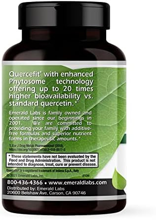 Emerald Labs Quercetin Phytosome - Quercetin Complex For Immune Support - Vegan & Gluten- - 60 Vegetable Capsules