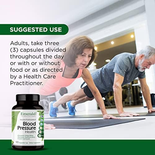 Emerald Labs Blood Pressure Health - Made With Hawthorn Berry, Ginkgo Biloba, Magnesium & More To Support Blood Pressure Levels In A Normal Range - 90 Vegetable Capsules