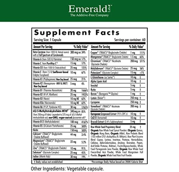 Emerald Labs Women'S 45+ 1-Daily Multi (60 Caps) & Men'S 45+ 1-Daily Multi (60 Caps) - Complete Multivitamin For Comprehensive Support, Bone & Heart Health - Gluten- & Vegetarian