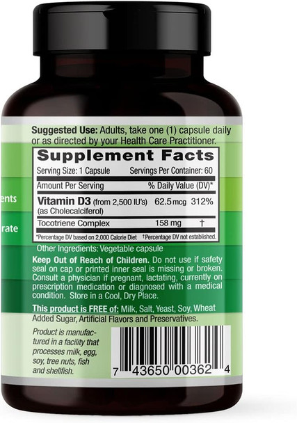 Emerald Labs Vitamin D3 2,500 Iu'S - Supports Bone, Teeth, Muscle, Heart & Immune Health - Premium Dietary Supplement - 60 Vegetable Capsules (60-Day Supply) Emerald Labs Vitamin D3 2,500 Iu'S - Supports Bone, Teeth, Muscle, Heart & Immune Health - Premium Dietary Supplement - 60 Vegetable Capsules (60-Day Supply)